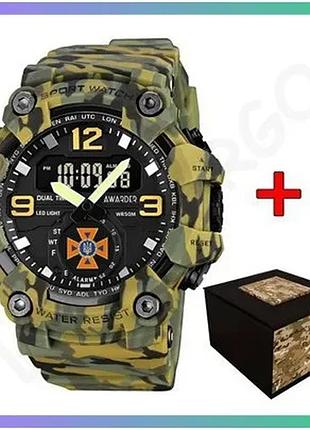 Годинник awarder 003 дснс camo green спортивний чоловічий годинник з камуфляжем для активного відпочин sku_aber_1202-0632