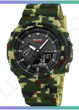 Часовник skmei 2351cmgn camo green спортивный кварцевый с таймером и будильником для мужчин sku_aber_1080-2920