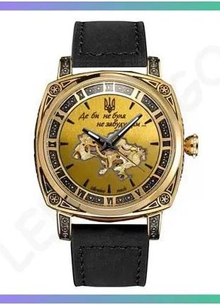 Часы awarder 021 де би не була gold-gold-black механические классические для мужчин с кожаным ремешком sku_aber_1202-0198