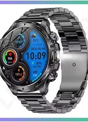 Розумний годинник modfit tactic blaze black steel 44 мм чоловічі з пульсометром і bluetooth для здоров sku_aber_1077-0322