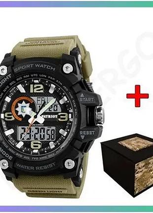 Наручні годинники patriot 012bkkhpo чорні з хакі спортивні кварцеві чоловічі з будильником і хронограф sku_aber_1201-0159