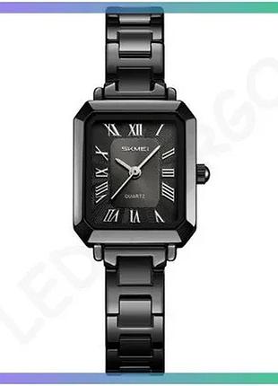 Часы skmei 2582bkbk all black для женщин классические черные стрелочные с минеральным стеклом и гарант sku_aber_1080-3192