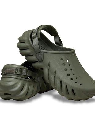 Crocs сабо echo clog army green