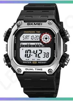 Спортивные часы skmei 2126sibk черные электронные с будильником и подсветкой для мужчин sku_aber_1080-2872