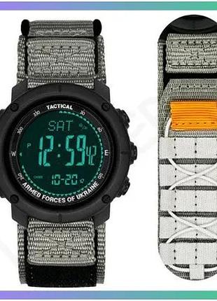 Годинник awarder 036 nylon tactic чоловічий чорний сірий електронний спортивний з будильником і таймер sku_aber_1202-0106