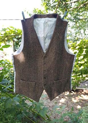 Жилет hand woven  шерсть  harris tweed