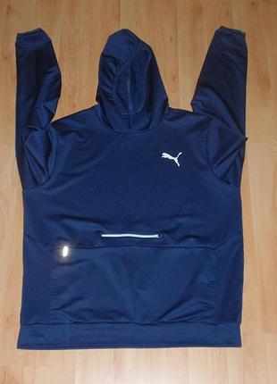 Спортивная синяя кофта/худи puma dry cell hoodie training reflective run under era original xl-xxl(2xl) nike x jordan