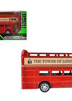 Автобус металлический 10033, 5 inch convertible bus, открываются двери, в коробке р.16.5x7x8см автопром