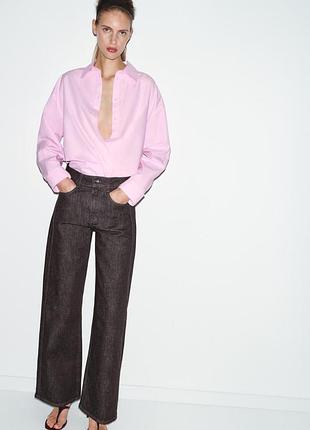 Коричневі прямі джинси zara - 34, 36, 38, 40, 42