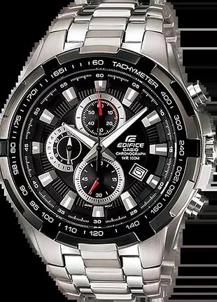 Мужские часы casio edifice ef-539d-1a стальной корпус водозащита 100 м чёрный циферблат