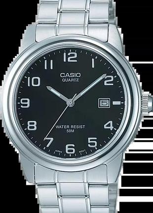 Мужские часы casio timeless collection mtp-1221a-1a стальной корпус чёрный циферблат