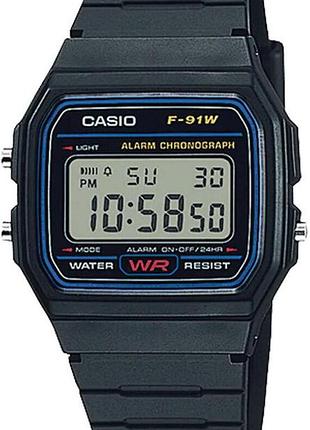 Часы casio timeless collection f-91w-1y с подсветкой
