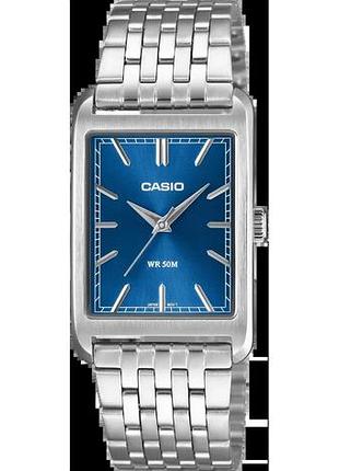 Мужские часы casio timeless collection mtp-b215d-2a стальной корпус синий циферблат