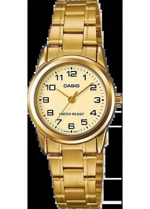 Годинник жіночий casio timeless collection ltp-v001g-9b жовтий циферблат