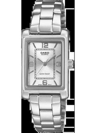 Годинник жіночий casio timeless collection ltp-1234pdd-7a сріблястий циферблат