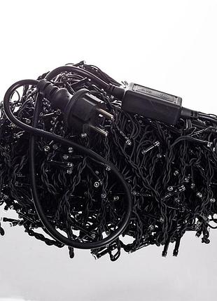 Новорічна гірлянда вулична бахрома 36 м 600 led чорний провід білий 36мbw