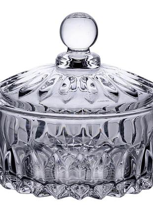 Конфета с крышкой круглая стеклянная прозрачная hp-4-124