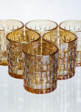Набор рюмок для крепких напитков shot glass 6 штук по 75 мл коричневый hp-17-37