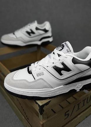 New balance 550 белые с черным