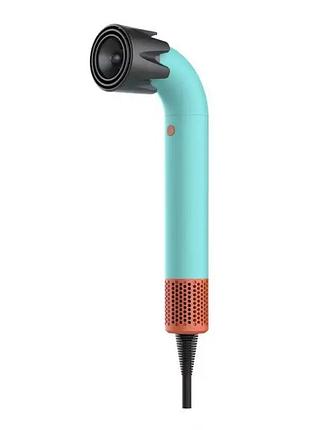 Фен стайлер super hairdryer мультистайлер 1600 вт прибор для волос с холодным горячим воздухом 4 насадки голубой hp-3pbl