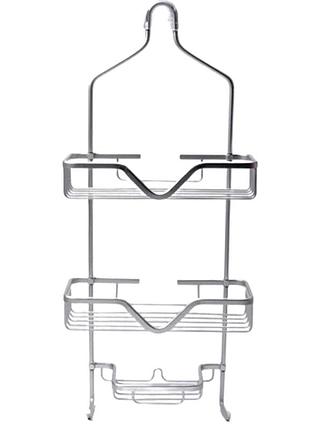 Полиця для ванної на 3 яруси 25×12×65 (см) залізна хром hp-46-2