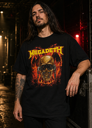 Офіційна турова футболка megadeth, європейська частина crush the world tour 2023.