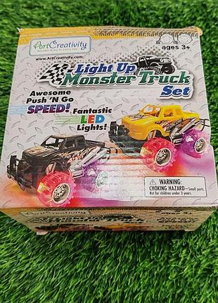 Набір інерційних монстр-траків light up monster truck із яскравими світлодіодними колесами artcreativity
