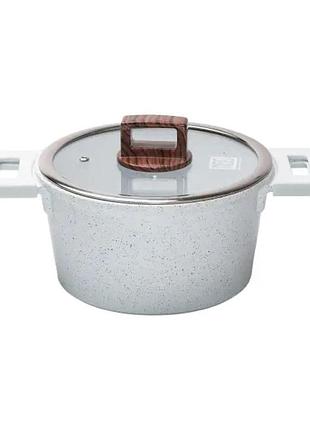 Кастрюля mgc алюминиевая с антипригарным покрытием 3 л белая hp-4-440