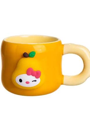 Чашка порцелянова з магнітом sanrio 400 (мл) подарункова кружка прикольна чашка для дітей на подарунок помаранчевий fm-37b
