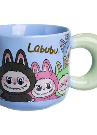 Чашка фарфоровая labubu 400 (мл) подарочная кружка прикольная чашка для детей на подарок fm-22d