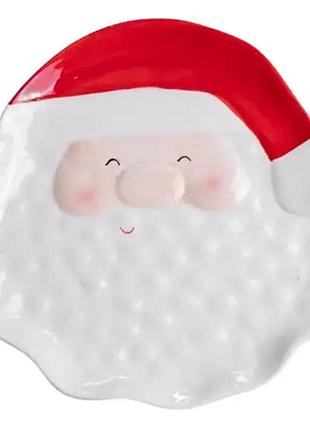 Блюдо сервірувальне новорічне santa claus 21*21,5 см з порцеляни cr-1-32