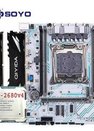 Комплект материнська плата soyo x99 d4 + процесор 2680v4 (14 ядер / 28 потоків) + озу 16 гб