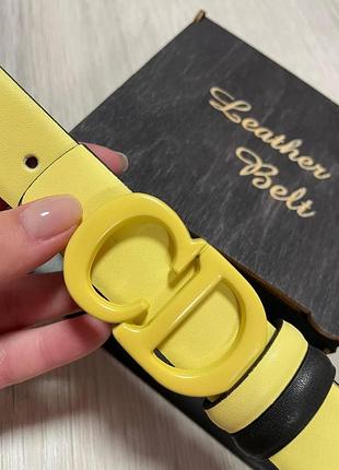 Жіночий вузький ремінь шкіряний dior діор