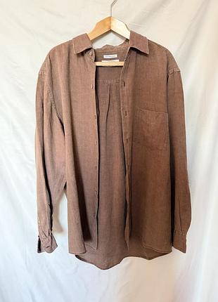 Винтажная рубашка banana republic 100% irish linen, оверсайз m