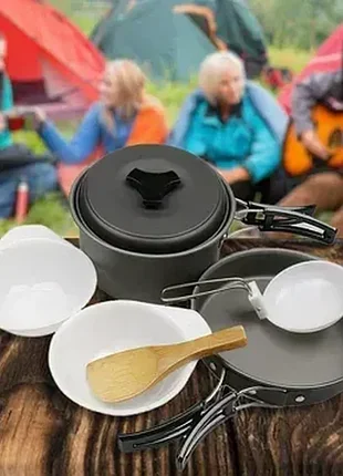 Набор алюминиевой туристической посуды для пикника ds-500 cooking set