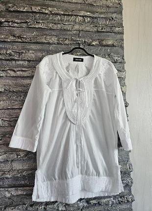 Белая хлопковая блуза от японского бренда zucca (100% cotton) бохо