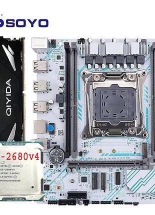 Комплект материнська плата soyo x99 d4 + процесор 2680v4 (14 ядер / 28 потоків) + озу 16 гб