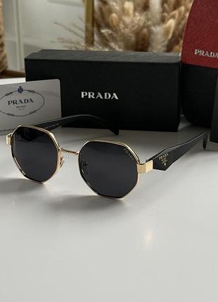 Жіночі круглі окуляри від сонця prada сонячні брендові очки для дівчини прада сонцезахисні окуляри для жінки