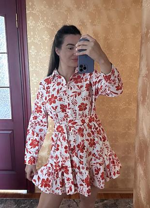 Плаття сорочка zara з квіточками