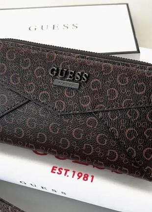 Классический женский кошелек guess портмоне из кожи для женщины гесс брендовый кожаный кошелек для девушки