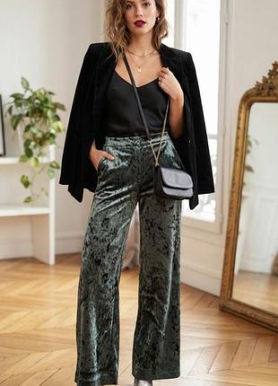 Оксамитові велюрові штани брюки палаццо zara s