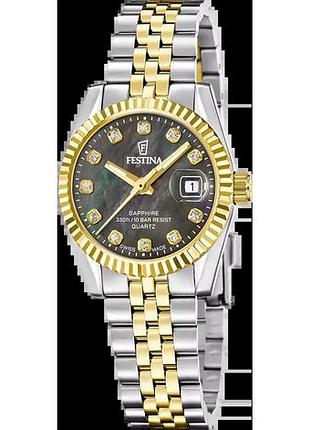 Годинник жіночий festina classic steel swiss made f20088/5 водозахист 100 м перламутровий циферблат
