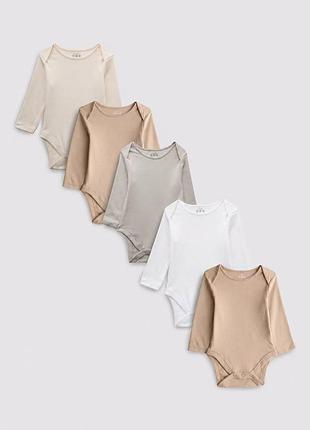 Боди с длинным рукавом primark 2-3роки, 98см (белый)