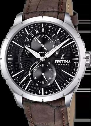 Мужские часы festina retro f16573/4 стальной корпус чёрный циферблат