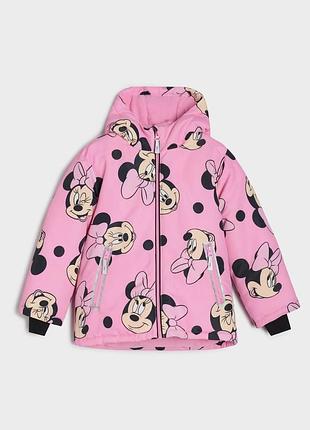Нова утеплена куртка з капюшоном minnie mouse sinsay,  128
