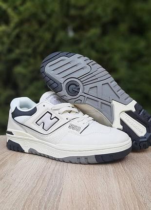 Balance 550 белые с черным кожа