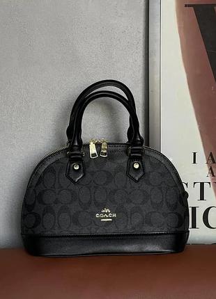 Жіноча класична сумочка коуч ділова брендова сумка із шкіри coach шкіряна сумка для дівчини через плече
