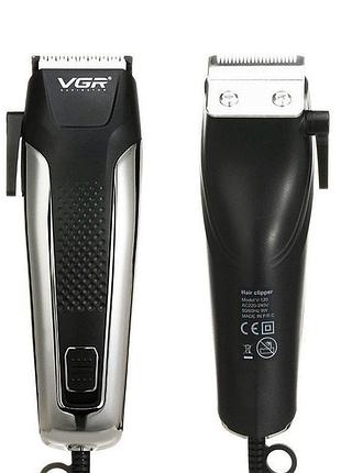Проводная мощная машинка для стрижки волос vgr v-120, проводная машинка для стрижки с насадками uh-72