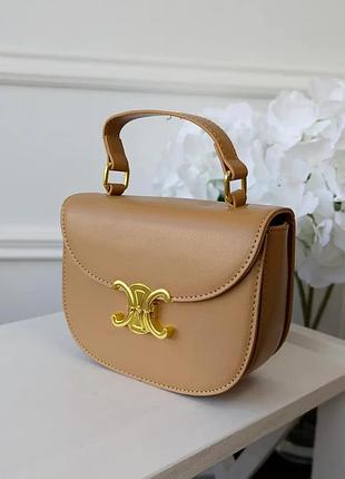Маленькая кожаная сумочка 19х14х6 см с ручкой и ремешком на плечо от celine женская мини сумка для женщины селин