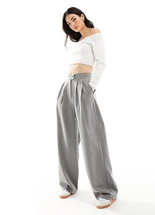 Широкі графітові вельветові брюки wide leg asos широкие вельветовые брюки